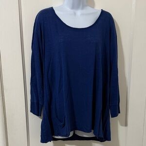 Eileen Fisher Deep Blue Long Sleeve Top